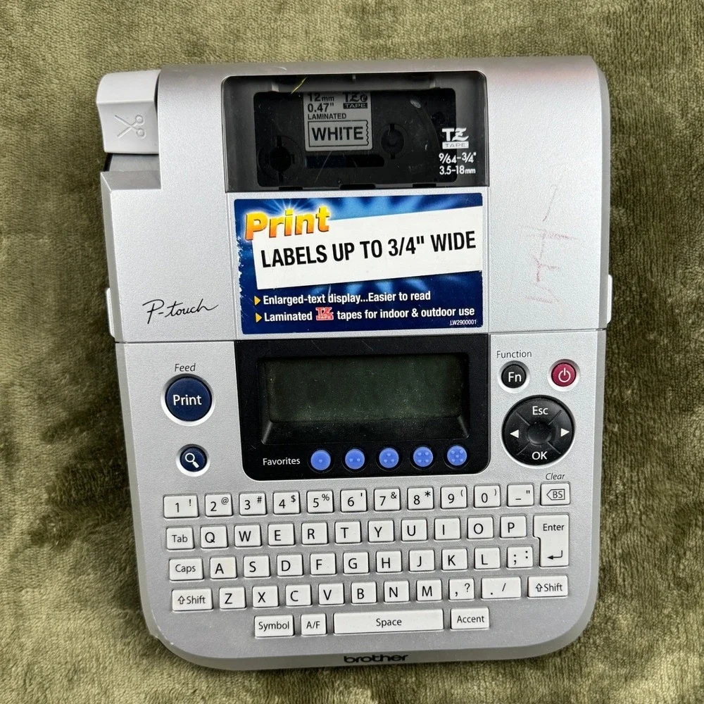 Brother P-Touch PT-1880 Label Maker Silver Handheld Desktop Printer TZ Tape